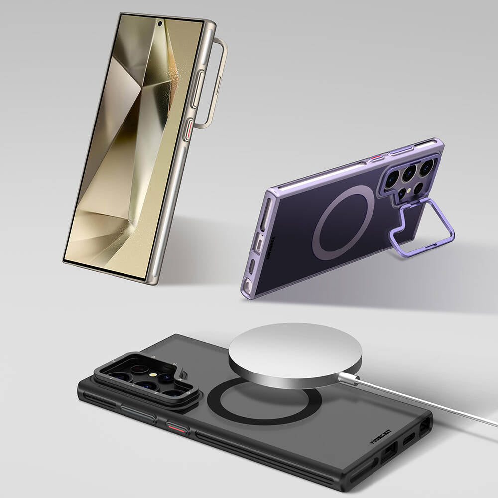 Youngkit Crystal Grid Galaxy S24 Ultra Magsafe Şarj Özellikli Sararma Önleyici Telefon Kılıfı - 12 Youngkit Crystal Grid Galaxy S24 Ultra Magsafe Şarj Özellikli Sararma Önleyici Telefon Kılıfı - 12
